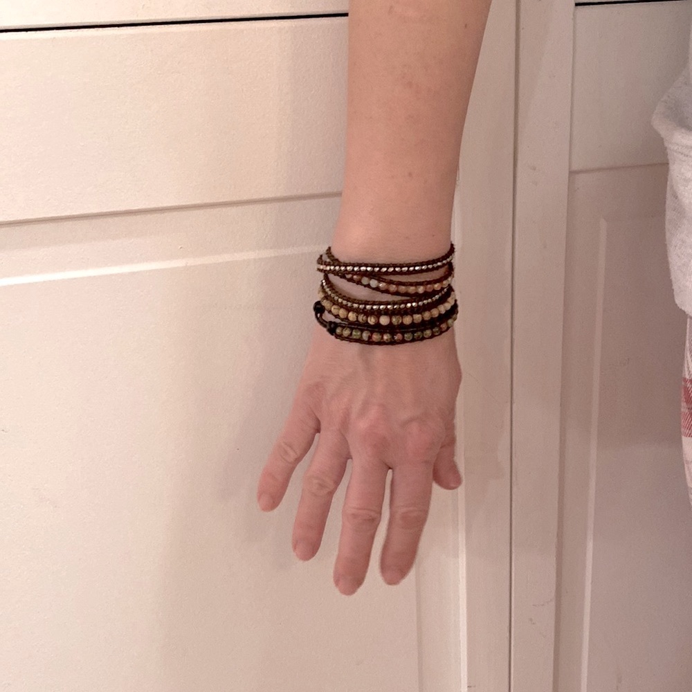 Natural Stone Wrap Bracelet. Adjustable View 4